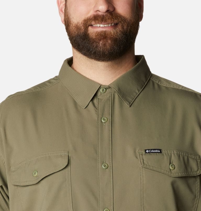 Men's Columbia Utilizer II Solid Short Sleeve Shirts Olive | Plus Size CA-MC04L
